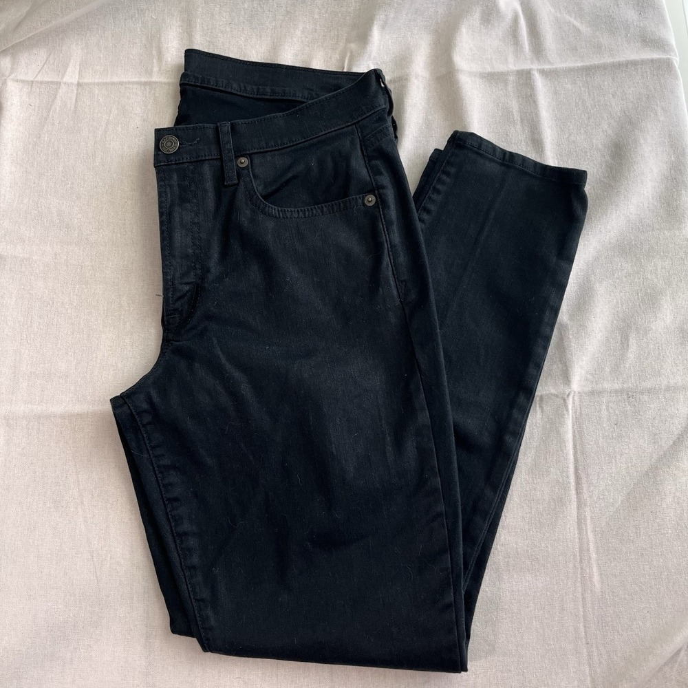Gap Jeans Women Size 12/31R Black Denim True Skinny Mid Rise Stretchy